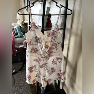 Windsor , Size M , Ivory colored romper with pink flowers